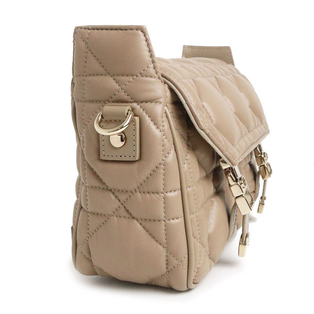 Dior Cannage Beige Shoulder CAMP Messenger Christian Leather Bag Tan Calfskin - Picture 5 of 12